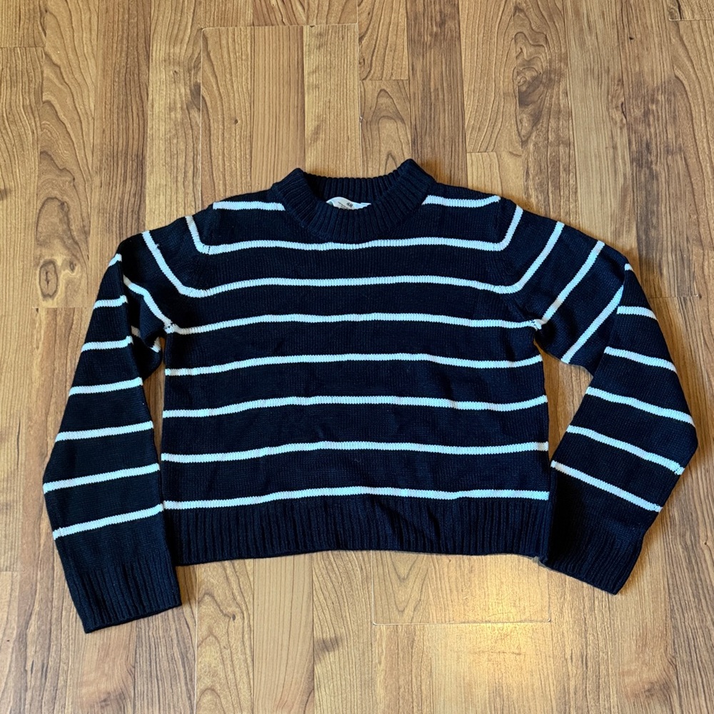 H&M Kids Black and White Knit Crewneck Sweater